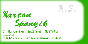 marton spanyik business card